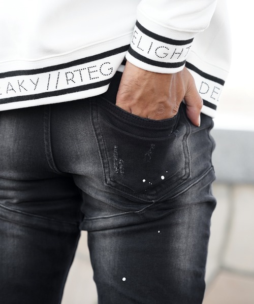 adamsJUGGLER（アダムスジャグラー） スキニーデニムパンツ L ブラック