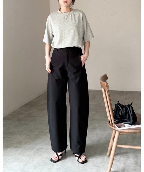 She's Closet tシャツ 半袖 半袖 バイカラー配色 袖ロールアップ T