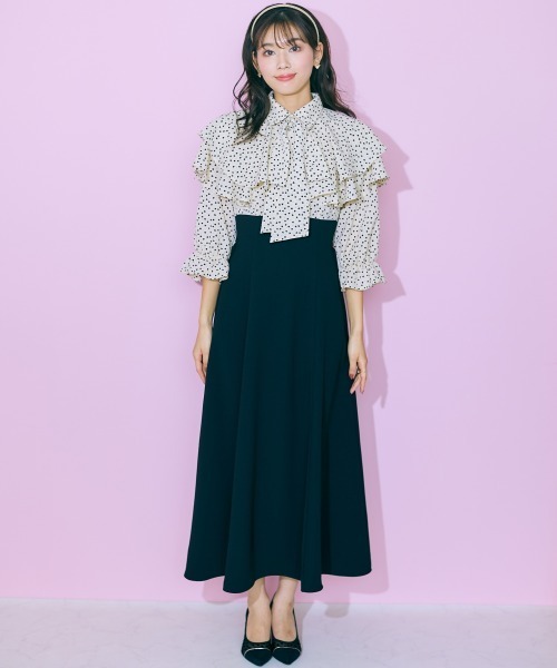 「marun」 ドッキングワンピース 3L ベージュ レディース_画像4