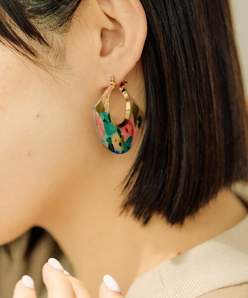 ピアス 「WEB限定」フローラルパターンピアス レディースの画像