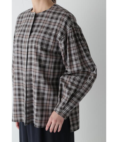 「human woman」 長袖ブラウス MEDIUM チャコールグレー レディース_画像8