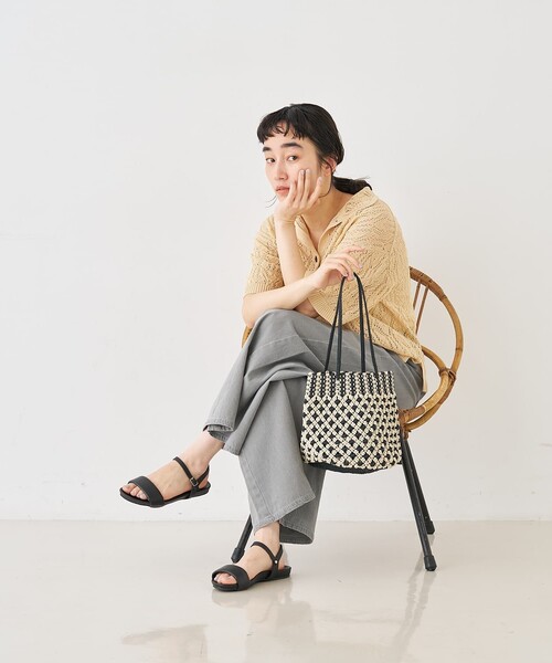 かごバッグ カゴバッグ ANANS　SMALL MACRAMAE WC MIX_2