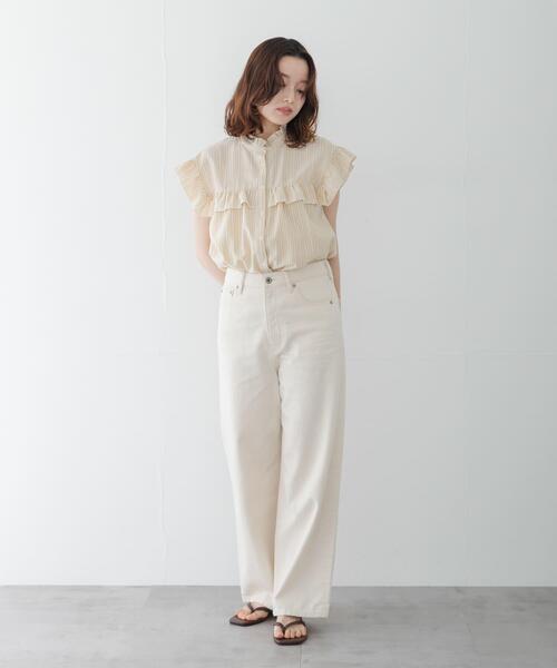 URBAN RESEARCH Sonny Label ブラウス シャツ スタンドカラーフリル 