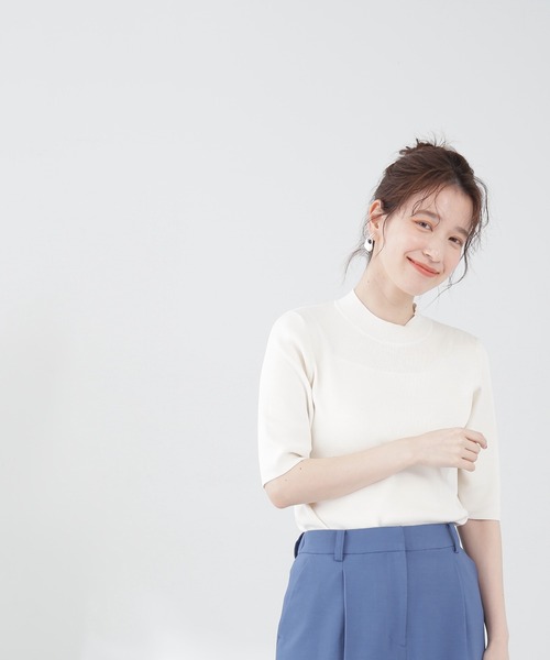「N.(N. Natural Beauty Basic)」 半袖ニット MEDIUM ホワイト レディース_画像3