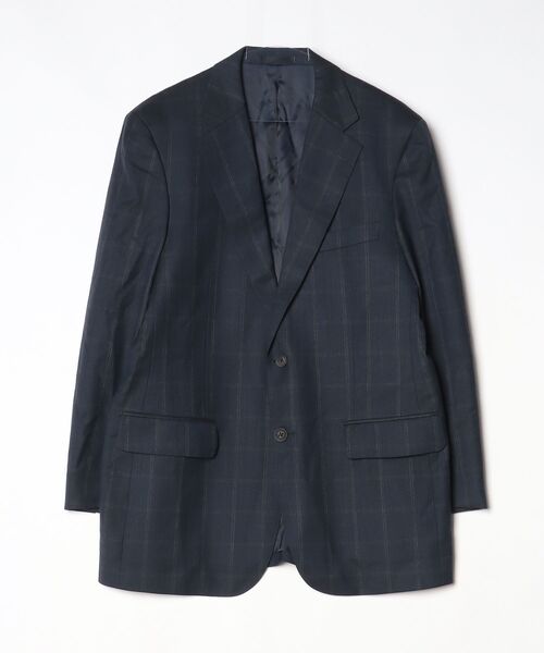 BURBERRY（バーバリー） チェック柄テーラードジャケット - ネイビー
