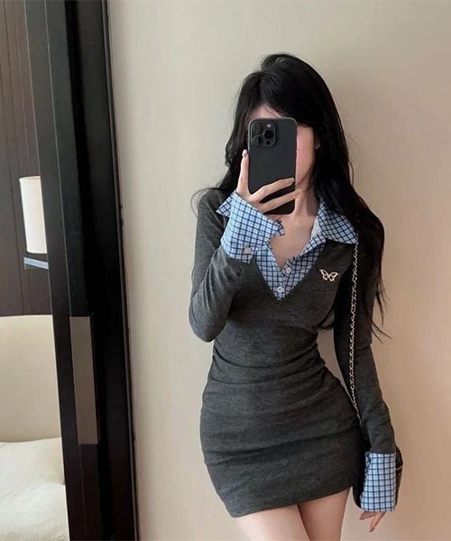 「gossip!ロサンゼルス」 長袖ワンピース M ブラック レディース_画像6
