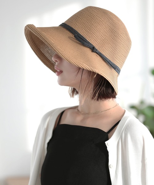「Little&More」 ストローハット L チョコ レディース_画像5