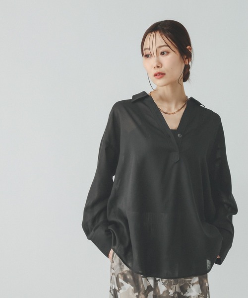 「GLOBAL WORK」 長袖シャツ LARGE ブラウン系その他6 レディース_画像4