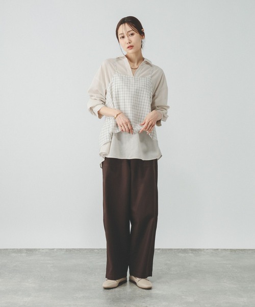 「GLOBAL WORK」 長袖シャツ LARGE ブラウン系その他6 レディース_画像6