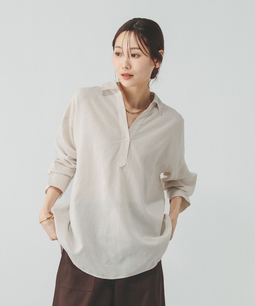 「GLOBAL WORK」 長袖シャツ LARGE ブラウン系その他6 レディース_画像9