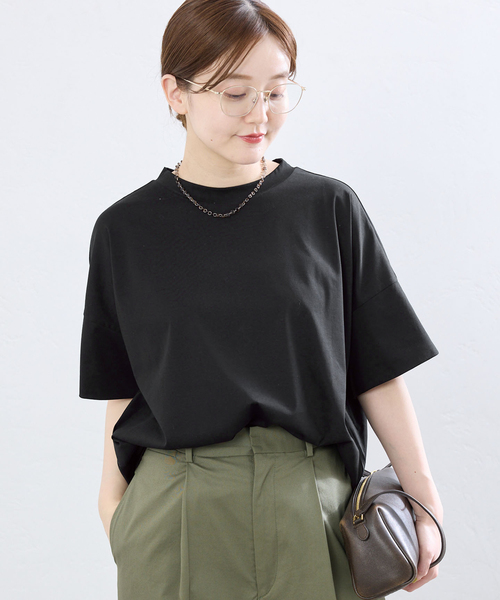 IENA（イエナ） tシャツ 半袖 ボトルネック ラウンドTシャツ