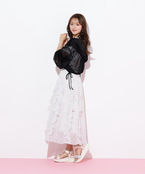 「JILL by JILL STUART」 長袖ブラウス FREE ブラック レディース_画像6