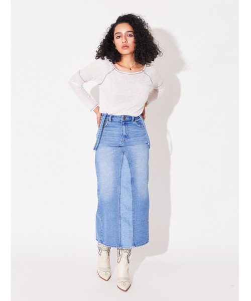 アリシアスタン　デニムロングスカート ALEXIA STAM スカート Denim Long Skirt/デニムロングスカート