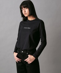 Calvin Klein tシャツ CKロゴリブロングスリーブベビーTシャツ