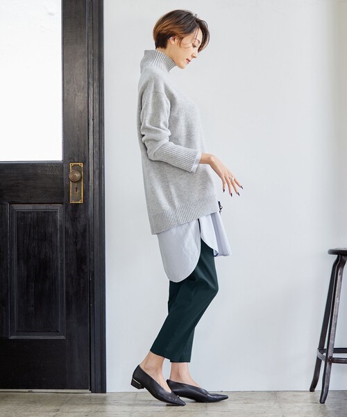 ブラウス シャツ 「洗える」CRySiタイプライター ロングシャツ レディース ICB ブラウス シャツ 「洗える」CRySiタイプライター ロング