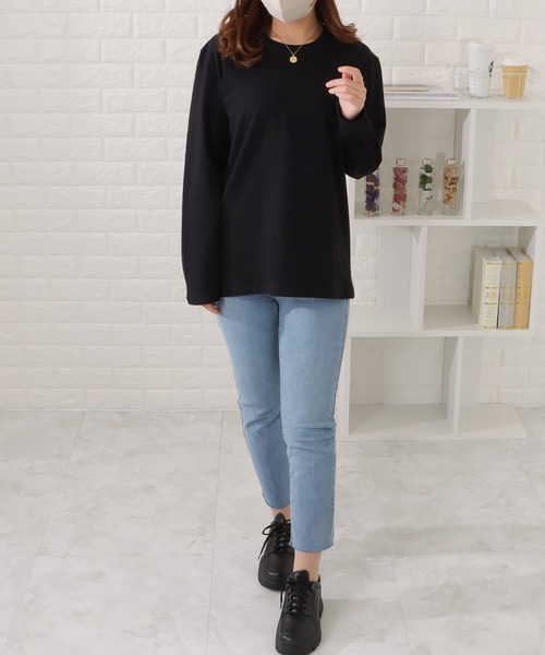 DAYRA tシャツ 綿 ラウンドネックロングTシャツ レディース : ZOZOTOWN