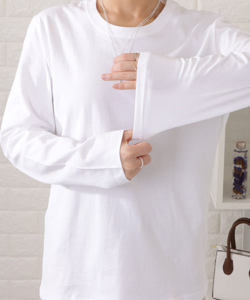 ホワイト 長袖 Tシャツ ラウンドネック DAYRA tシャツ 綿 ラウンドネックロングTシャツ レディース : ZOZOTOWN