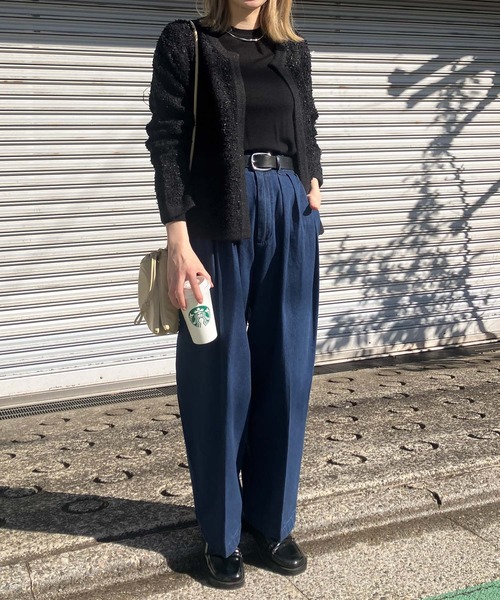 Audrey and John Wad カーディガン ツイードチェック柄ノー
