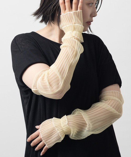 emonique（エモニーク） アームカバー 透け感 ロング丈レース 締め付け