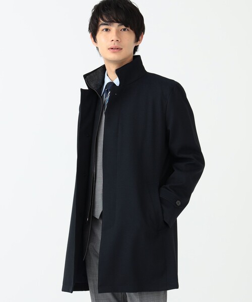 ステンカラーコート BEAMS HEART / 撥水 カルゼ 2WAY スタンドカラー コート 23AW BEAMS コート HEART 撥水 カルゼ 2WAY スタンドカラー