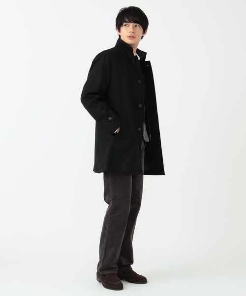 ステンカラーコート BEAMS HEART / 撥水 カルゼ 2WAY スタンドカラー コート 23AW BEAMS コート HEART 撥水 カルゼ 2WAY スタンドカラー