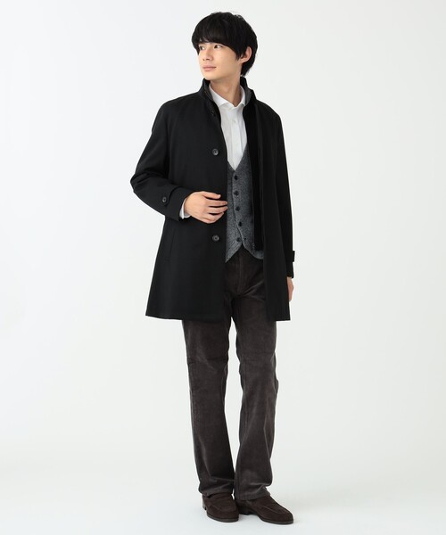 ステンカラーコート BEAMS HEART / 撥水 カルゼ 2WAY スタンドカラー コート 23AW BEAMS コート HEART 撥水 カルゼ 2WAY スタンドカラー