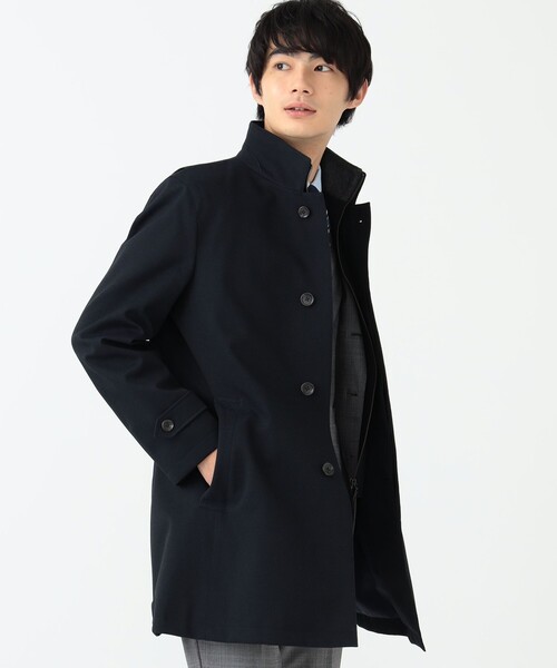 まっすー様ビームス カルゼ 2WAY スタンドカラー コート 22AW ネイビー まっすー様ビームス カルゼ 2WAY スタンドカラー コート 22AW