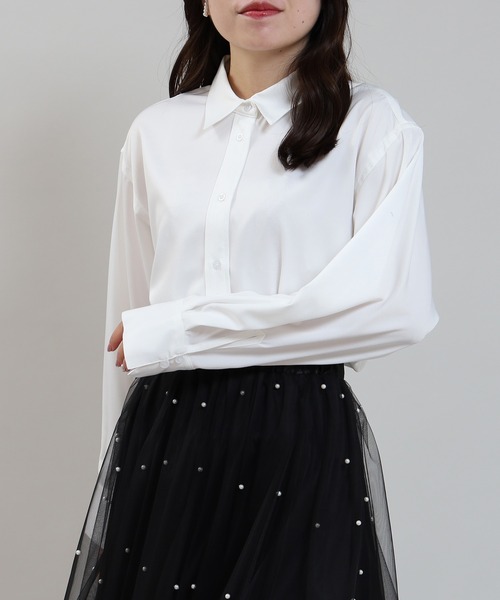 TOCCO closet - ASTORIA ODIER 配色使い襟付きブラウス 長袖 ブラック 黒 TOCCO closet - ASTORIA ODIER 配色使い襟付きブラウス 長袖