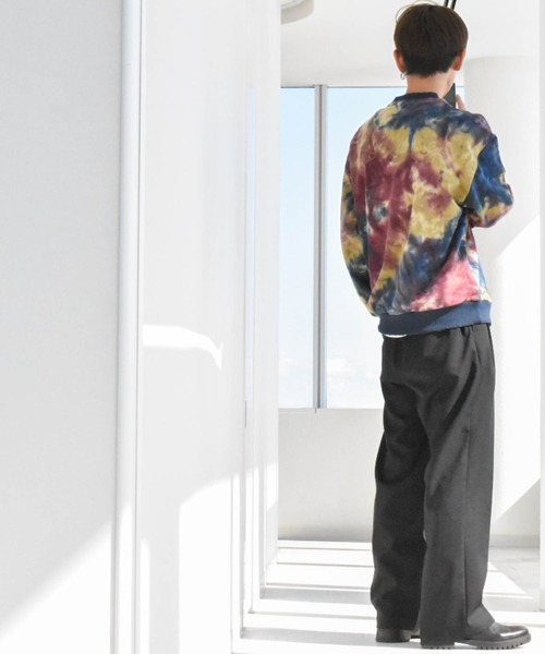 トレーナー スウェット タイダイ裏毛ダメージ加工クルー メンズ