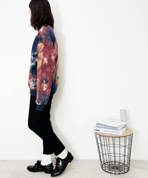 トレーナー スウェット タイダイ裏毛ダメージ加工クルー メンズ