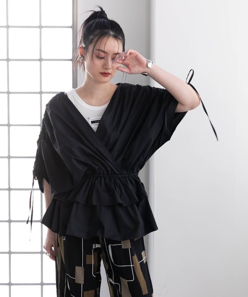 bohmal ブラウス シャツ ティアードフリルレイヤードブラウス