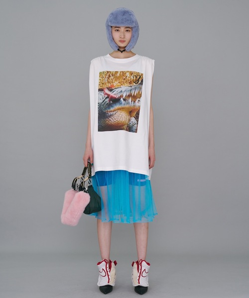 ワンピース nontokyo DIRECTPRINTRIBONE-PIECE NON TOKYO（ノントーキョー） ワンピース GATHER TULLE CAMISOLE ONE