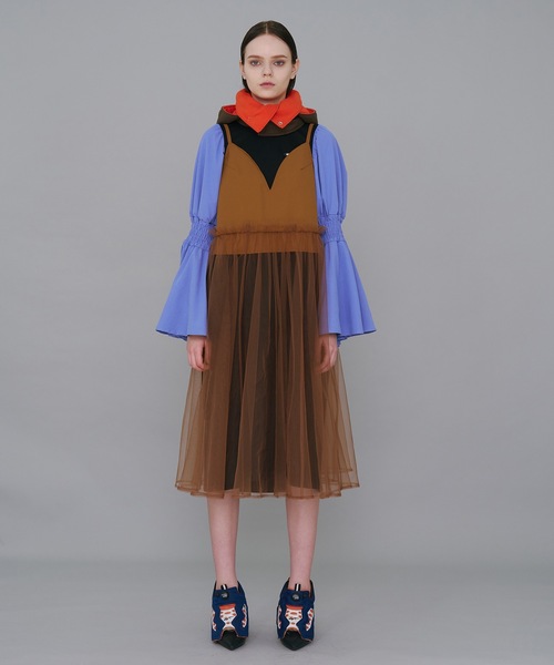 NON TOKYO（ノントーキョー） ワンピース GATHER TULLE CAMISOLE ONE