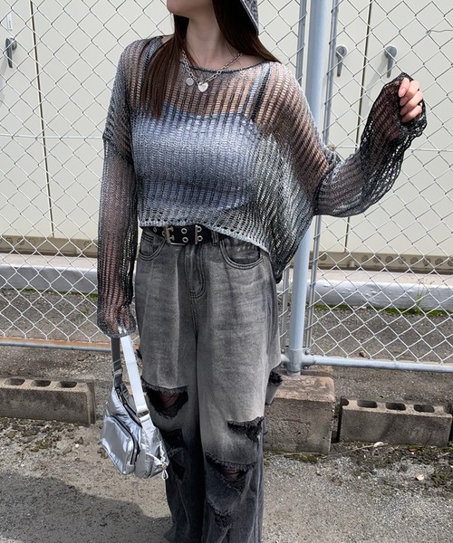 non-hedge（ノンヘッジ） ニット セーター 透かし編みグラデーション