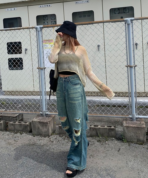 non-hedge（ノンヘッジ） ニット セーター 透かし編みグラデーション