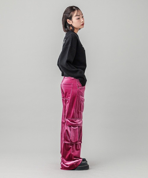 X-girl ニット セーター BUTTERFLY COMPACT KNIT TOP レディース