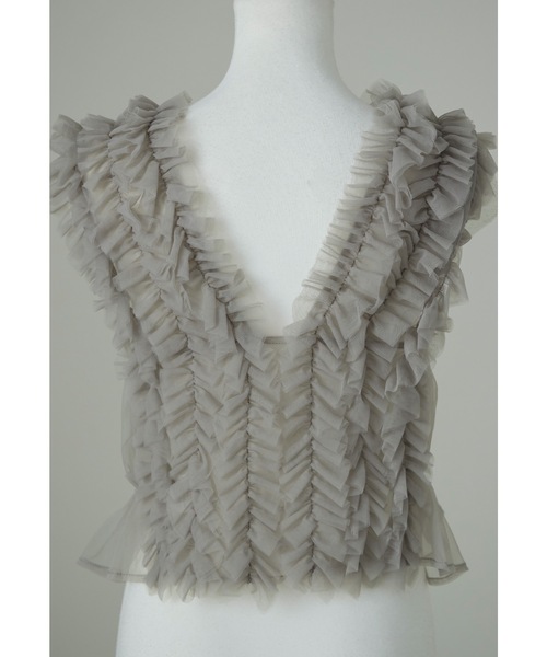 niana ベスト ジレ チュールフリルベスト ショート 結婚式