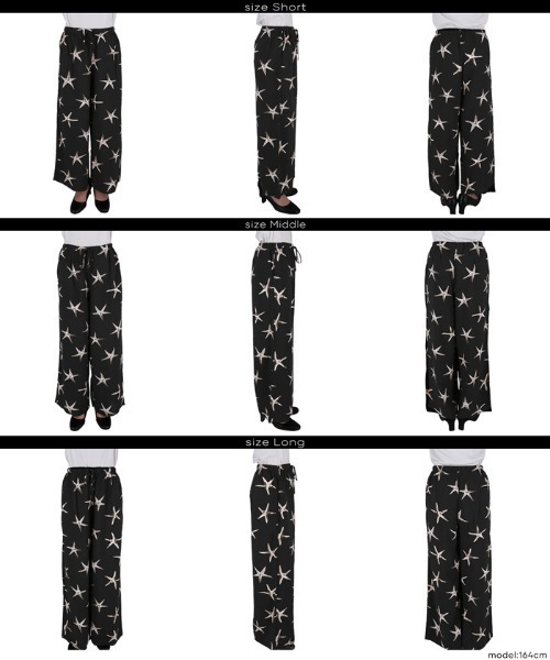 coca（コカ） ワイドパンツ パンツ とろレーヨンヒトデ柄パンツ