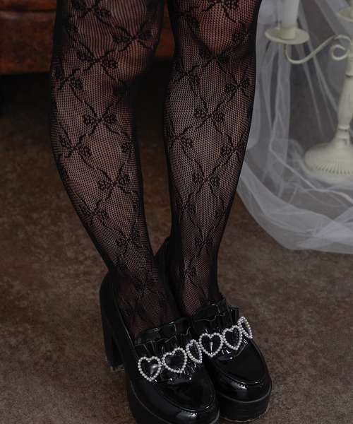 Pal elfy タイツ ストッキング リボンレースタイツ レディース