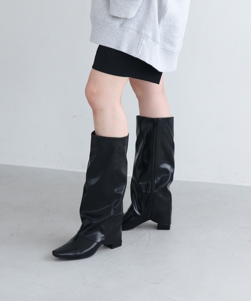 EVOL（イーボル） ブーツ 「EVOL」フレアワイドシャフトロングブーツ