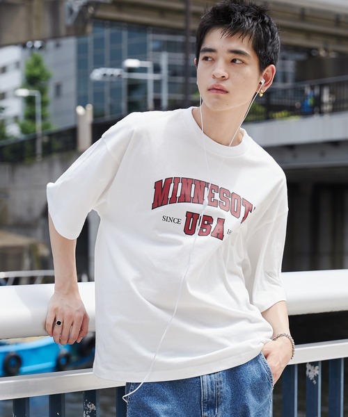 WEGO（ウィゴー） tシャツ WEGO/カレッジロゴプリントT メンズ