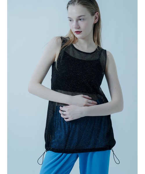 ベスト ジレ GLITTER SHEER KNIT TANK レディース