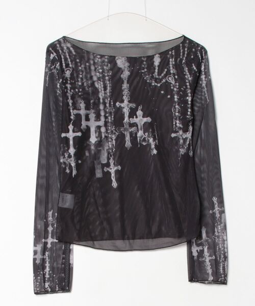 tシャツ A'GEM/9 × .kom「NOVESSEL/ノベセル」クロス柄シアースキントップス レディース NOVESSEL tシャツ A'GEM/9 × .kom「NOVESSEL/ノベセル」クロス柄