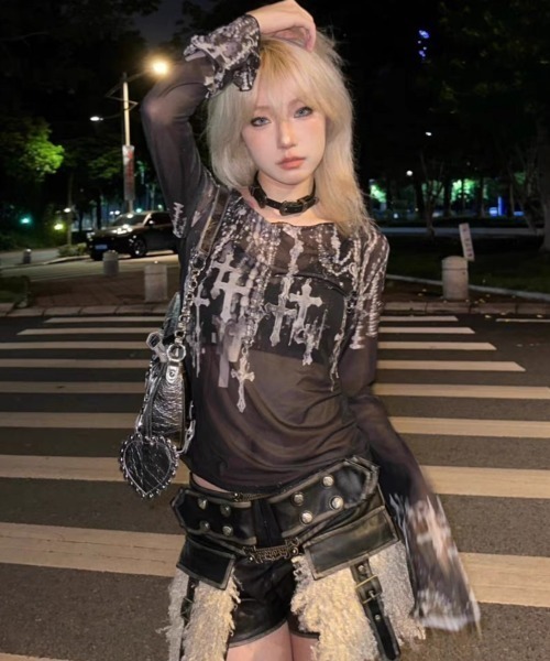 tシャツ A'GEM/9 × .kom「NOVESSEL/ノベセル」クロスデザインTシャツ レディース NOVESSEL tシャツ A'GEM/9 × .kom「NOVESSEL/ノベセル」クロス柄