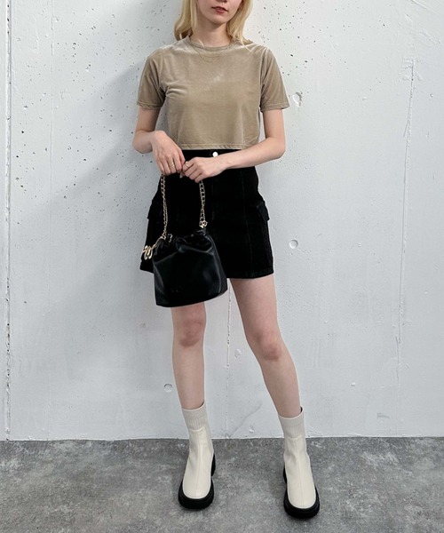 archives（アルシーヴ） tシャツ ベロア半袖TOPS レディース