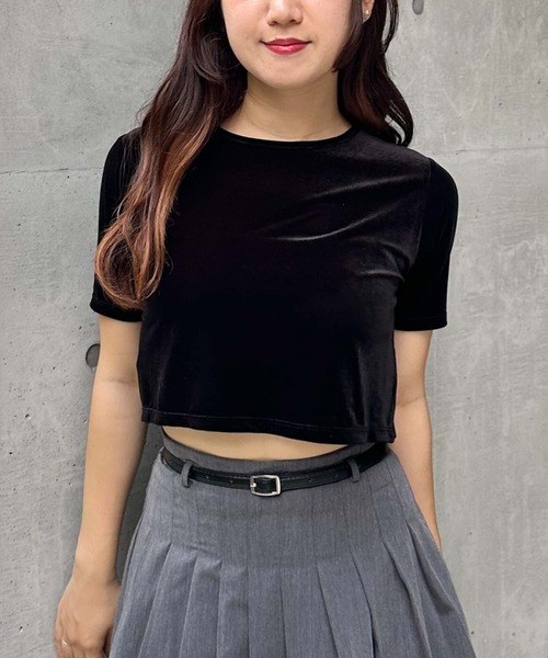 archives（アルシーヴ） tシャツ ベロア半袖TOPS レディース