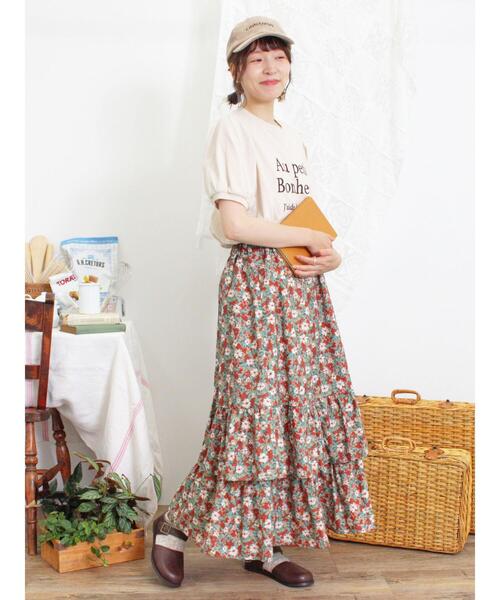 Samansa Mos2（サマンサモスモス） スカート 柄アソート裾重ねスカート