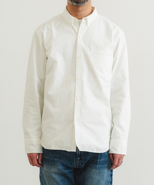 quadro シャツ 高密度ダンプボタンダウンシャツ メンズ : ZOZOTOWN