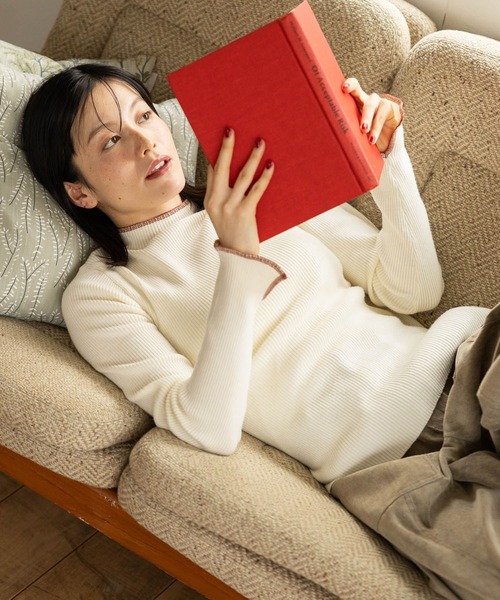 niko and…（ニコアンド） ニット セーター 配色ステッチリブニットプル