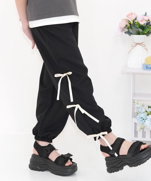 Bee des Bee パンツ 3連リボン パラシュートパンツ キッズ 子供服